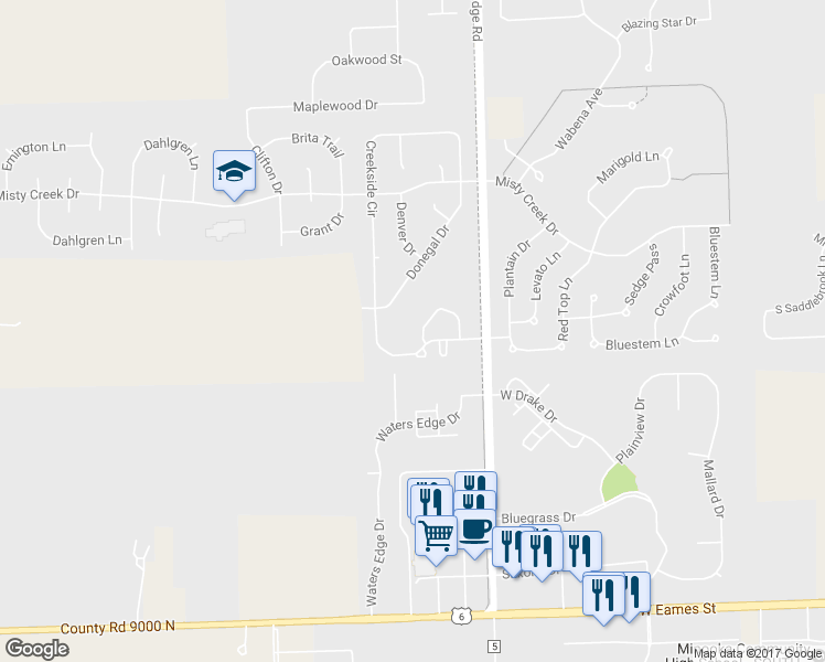 map of restaurants, bars, coffee shops, grocery stores, and more near 661 Chestnut Ridge in Minooka