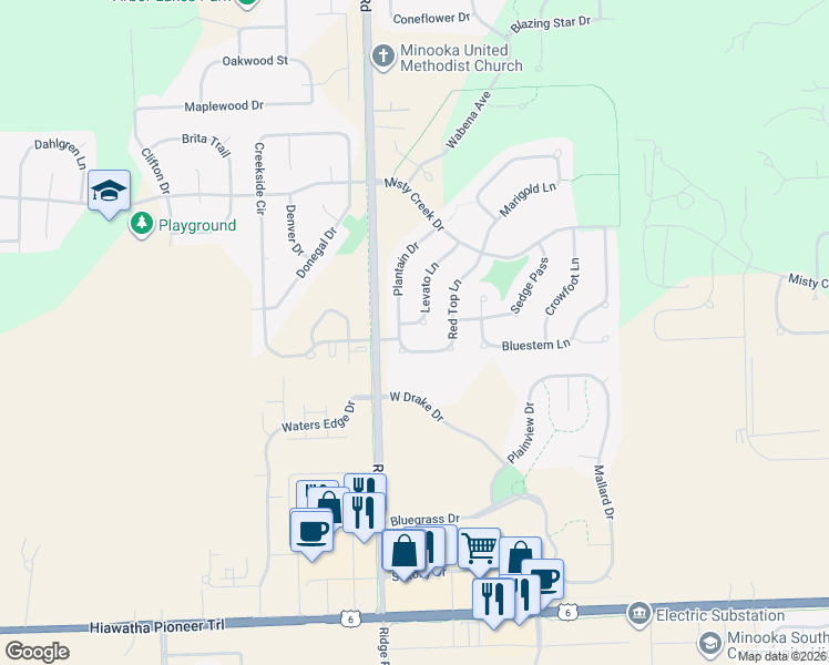 map of restaurants, bars, coffee shops, grocery stores, and more near 1460 Levato Lane in Minooka