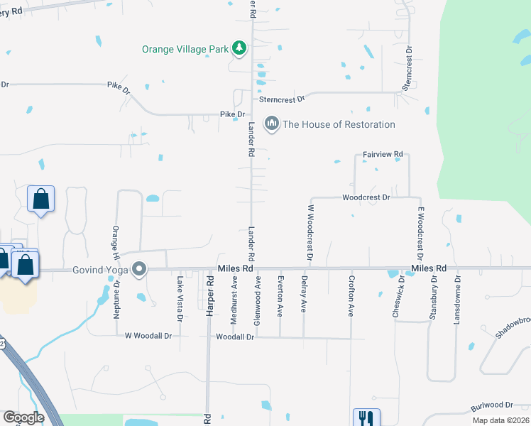 map of restaurants, bars, coffee shops, grocery stores, and more near 4915 Lander Road in Chagrin Falls