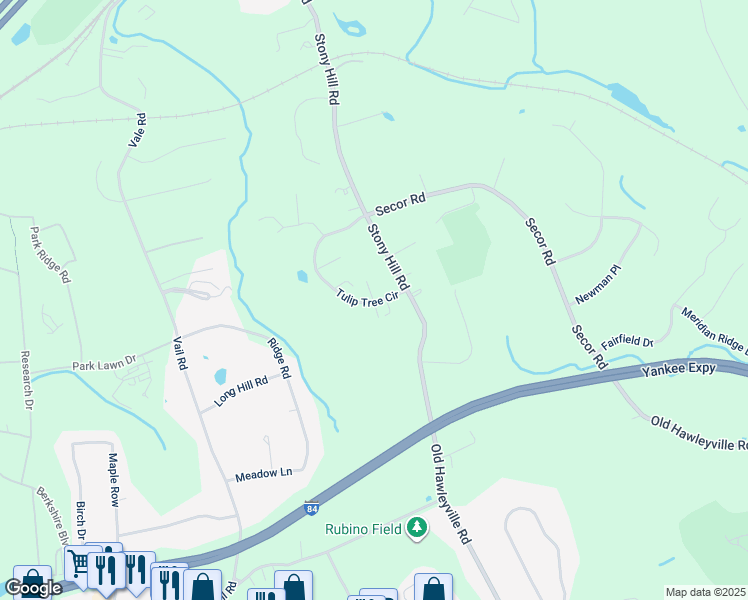map of restaurants, bars, coffee shops, grocery stores, and more near 15 Locust Lane in Brookfield