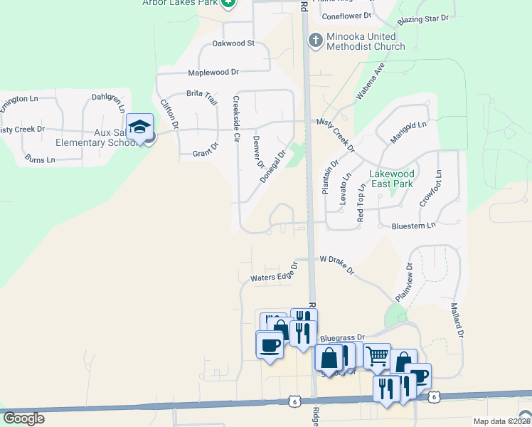 map of restaurants, bars, coffee shops, grocery stores, and more near 661 Chestnut Ridge in Minooka