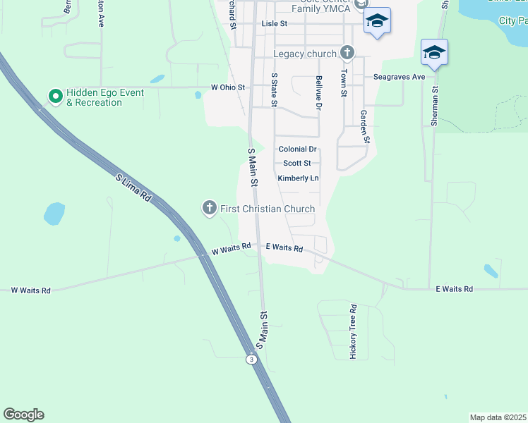 map of restaurants, bars, coffee shops, grocery stores, and more near 1451 South Main Street in Kendallville