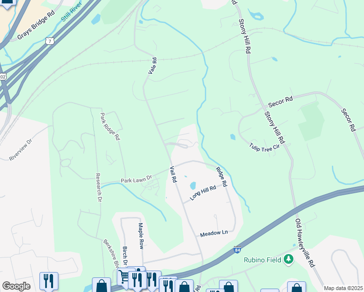 map of restaurants, bars, coffee shops, grocery stores, and more near 35 Monika Lane in Brookfield