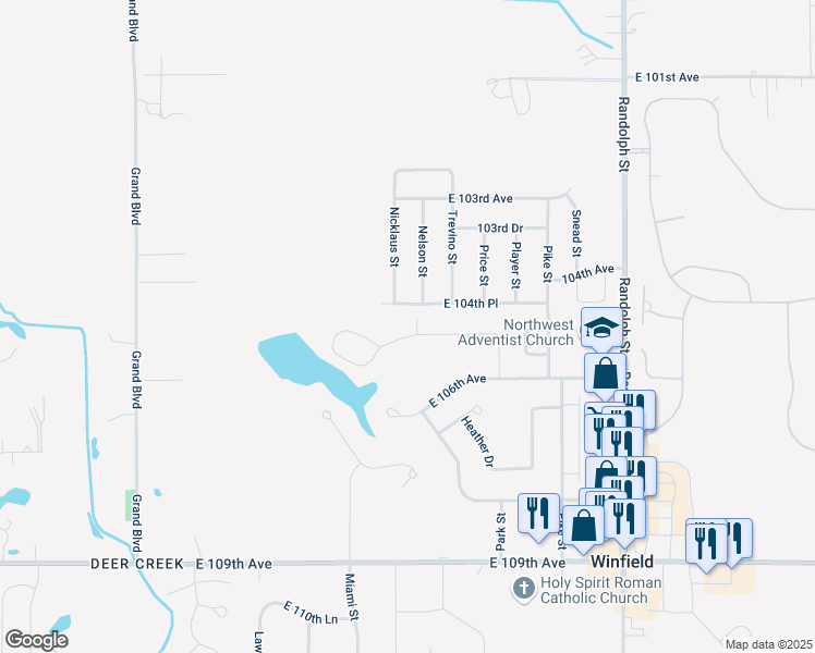map of restaurants, bars, coffee shops, grocery stores, and more near 7310 Boardwalk Circle in Crown Point