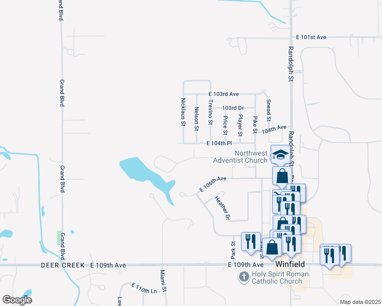 map of restaurants, bars, coffee shops, grocery stores, and more near 7310 Boardwalk Circle in Crown Point
