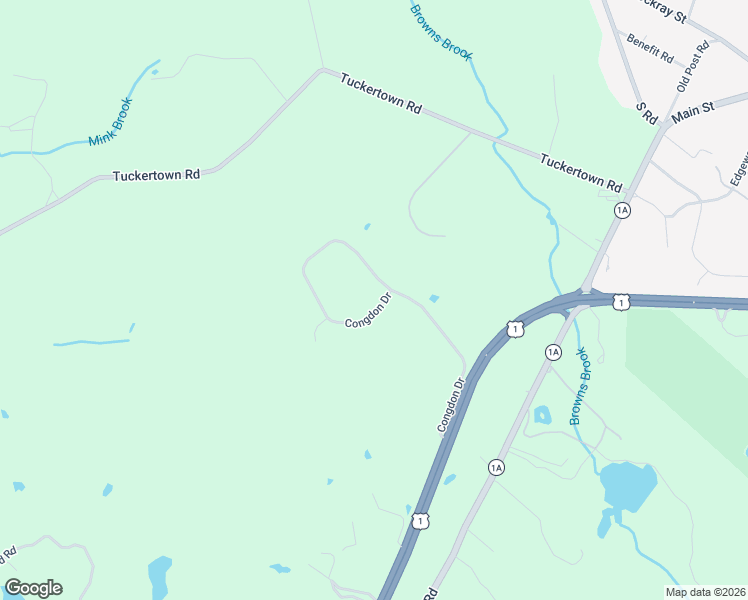 map of restaurants, bars, coffee shops, grocery stores, and more near 500 Congdon Drive in South Kingstown