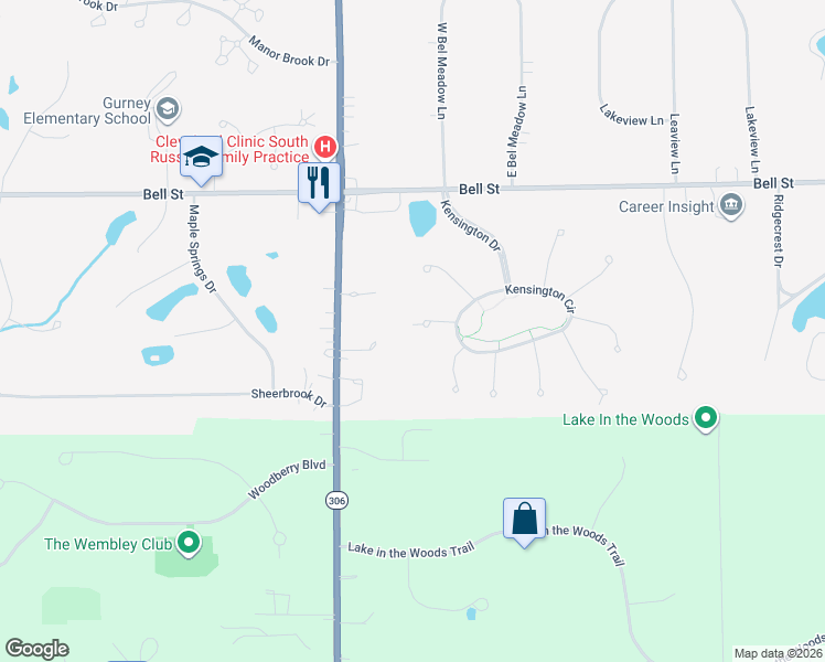 map of restaurants, bars, coffee shops, grocery stores, and more near 37 Westover Drive in Chagrin Falls