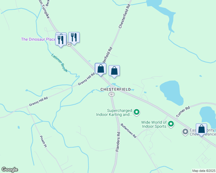 map of restaurants, bars, coffee shops, grocery stores, and more near 1570 Hartford-New London Turnpike in Montville