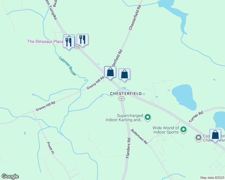 map of restaurants, bars, coffee shops, grocery stores, and more near 1570 Hartford-New London Turnpike in Montville