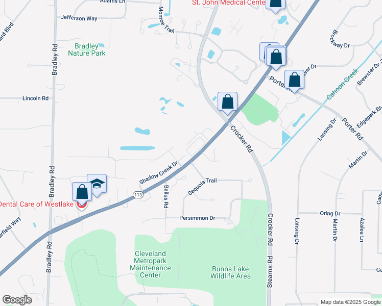 map of restaurants, bars, coffee shops, grocery stores, and more near 29903 Center Ridge Road in Westlake