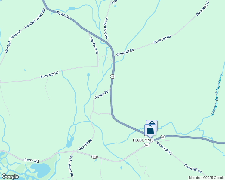 map of restaurants, bars, coffee shops, grocery stores, and more near 18 Town Street in East Haddam