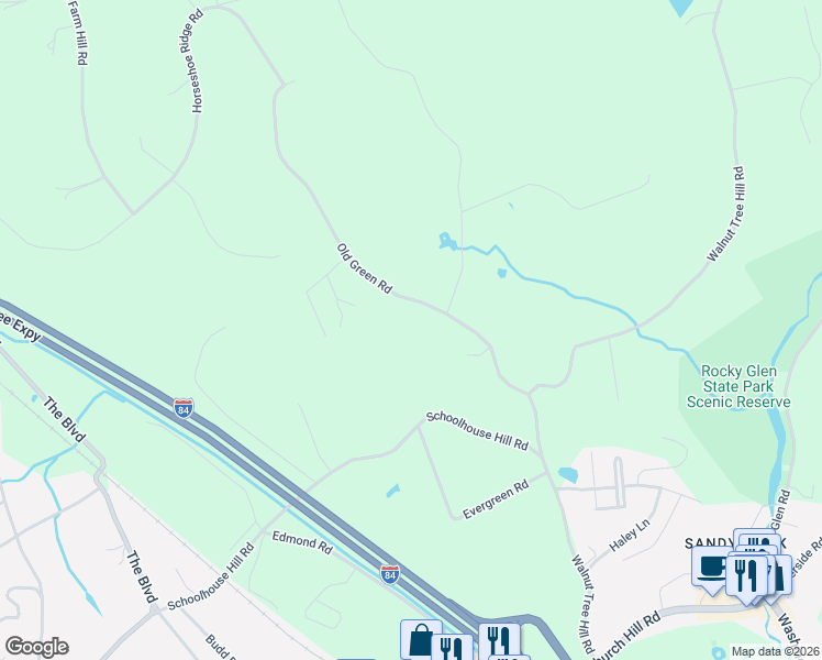 map of restaurants, bars, coffee shops, grocery stores, and more near 15 Old Green Road in Newtown