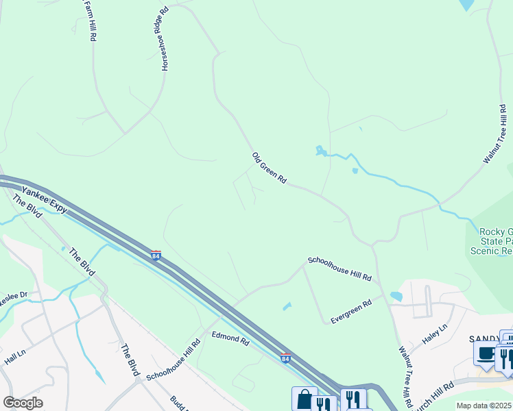 map of restaurants, bars, coffee shops, grocery stores, and more near 32 Woodbine Lane in Newtown