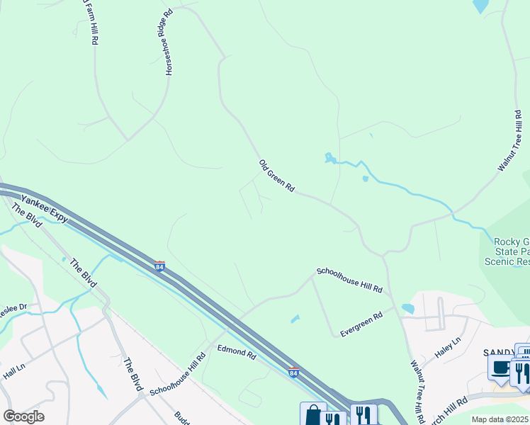 map of restaurants, bars, coffee shops, grocery stores, and more near 32 Woodbine Lane in Newtown