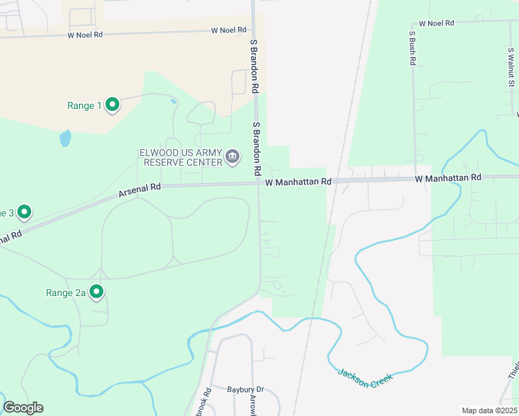 map of restaurants, bars, coffee shops, grocery stores, and more near 24840 South Brandon Road in Elwood