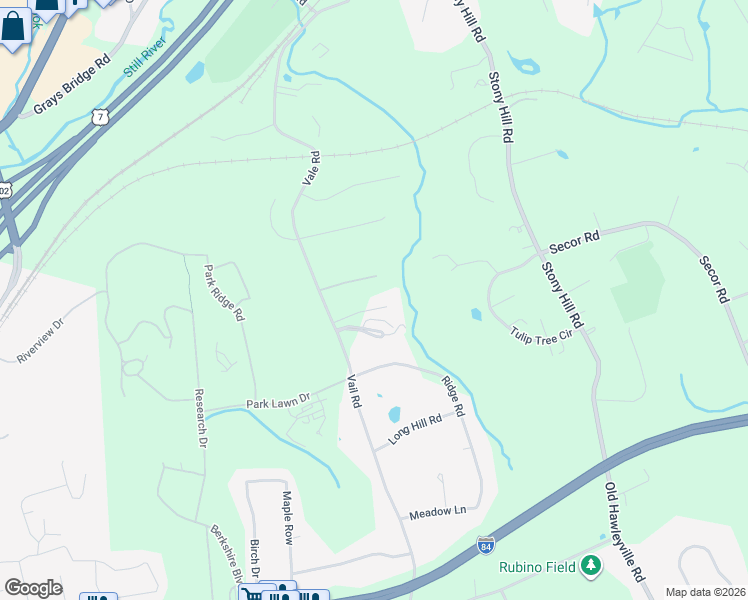 map of restaurants, bars, coffee shops, grocery stores, and more near 5 Vail Road in Brookfield