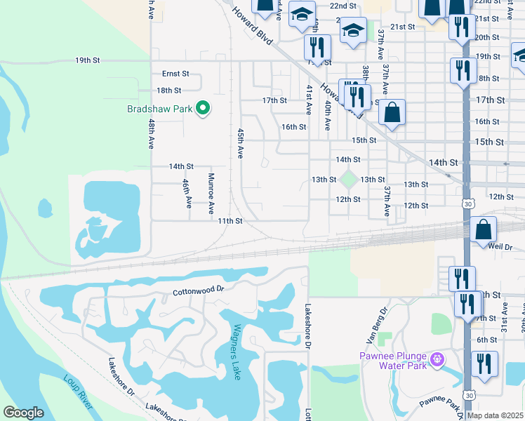map of restaurants, bars, coffee shops, grocery stores, and more near 1100 Solar Place in Columbus