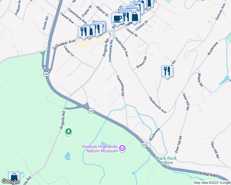 map of restaurants, bars, coffee shops, grocery stores, and more near 1-10 Land Mark Drive in Cornwall