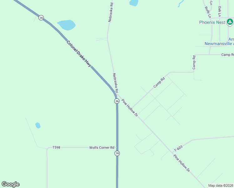 map of restaurants, bars, coffee shops, grocery stores, and more near 45 Nebraska Road in Tionesta