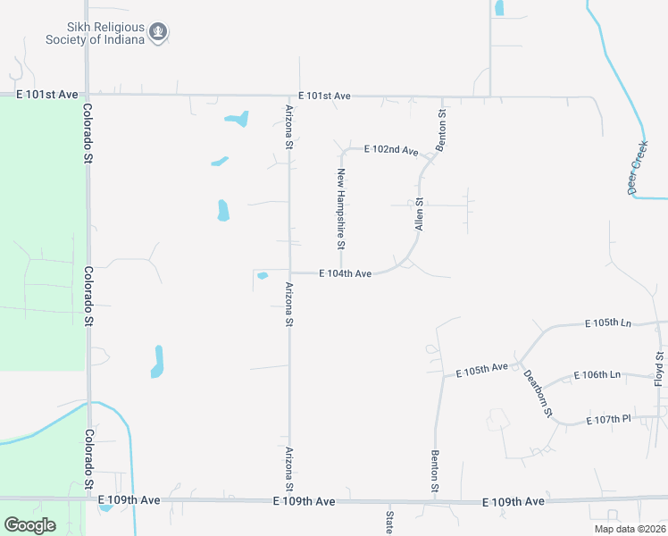map of restaurants, bars, coffee shops, grocery stores, and more near 4058-4198 E 104th Ave in Crown Point