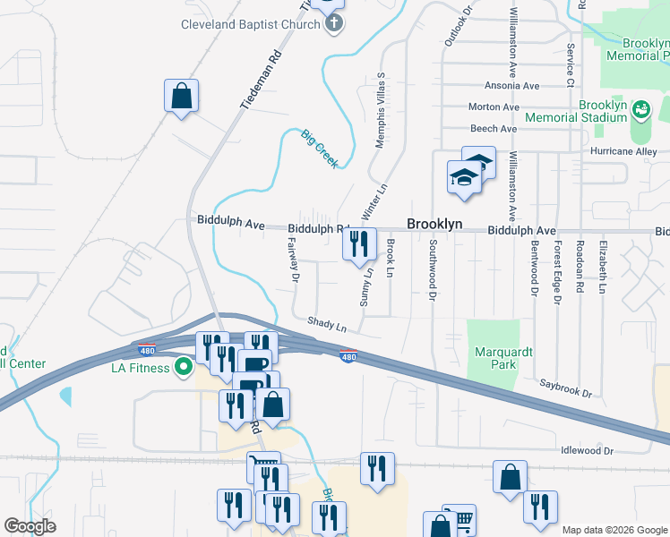 map of restaurants, bars, coffee shops, grocery stores, and more near 10213 Harmony Ln in Brooklyn