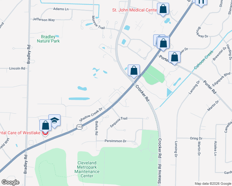 map of restaurants, bars, coffee shops, grocery stores, and more near 29842 Center Ridge Road in Westlake