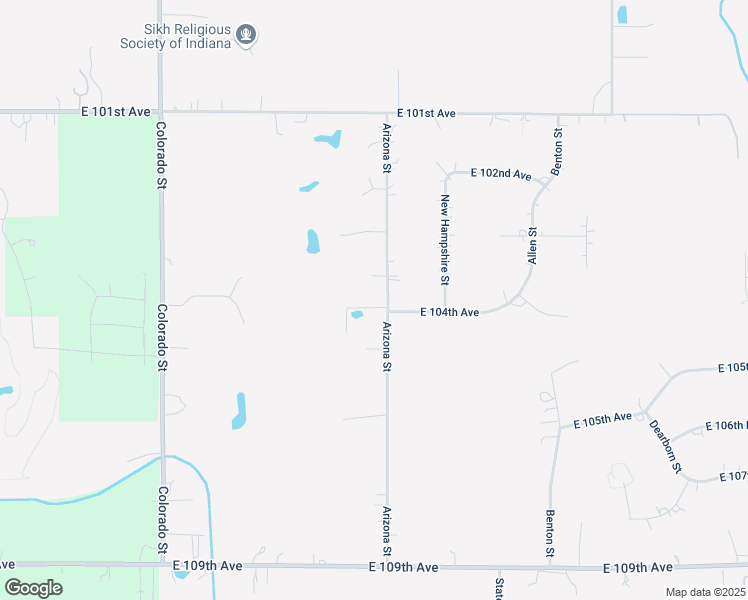 map of restaurants, bars, coffee shops, grocery stores, and more near 10410 Arizona Street in Crown Point