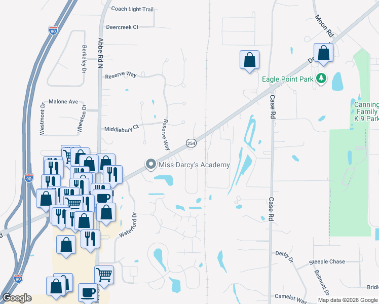 map of restaurants, bars, coffee shops, grocery stores, and more near 5514 Detroit Road in Sheffield