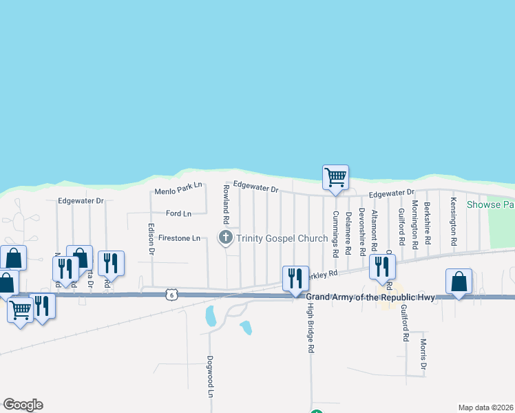map of restaurants, bars, coffee shops, grocery stores, and more near 243 Harcourt Road in Vermilion