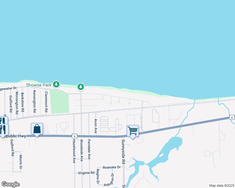 map of restaurants, bars, coffee shops, grocery stores, and more near 201 Schooner Ct in Vermilion