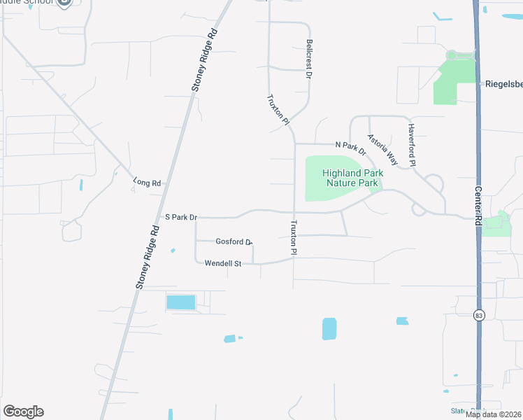 map of restaurants, bars, coffee shops, grocery stores, and more near 36527 South Park Drive in Avon