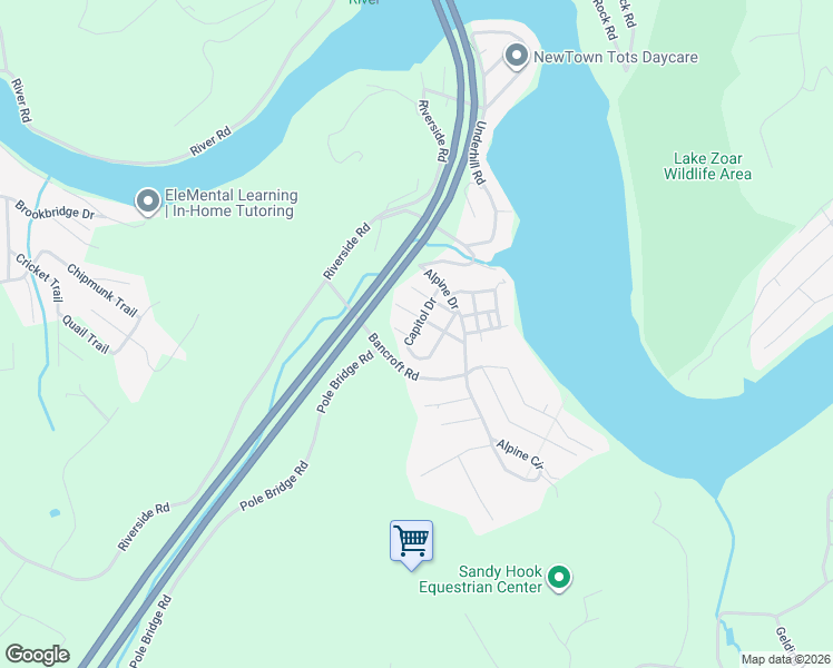 map of restaurants, bars, coffee shops, grocery stores, and more near 30 Capitol Drive in Newtown