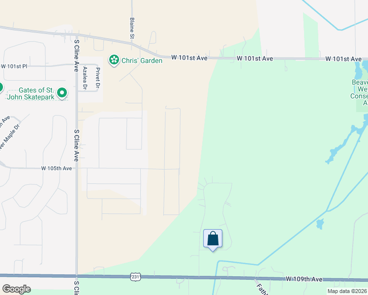 map of restaurants, bars, coffee shops, grocery stores, and more near 3813 West 141st Avenue in Crown Point