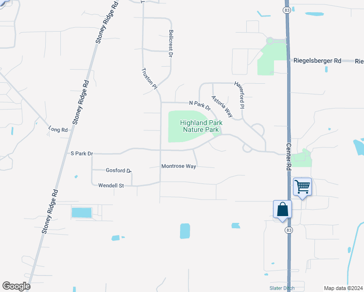 map of restaurants, bars, coffee shops, grocery stores, and more near 36320 South Park Drive in Avon