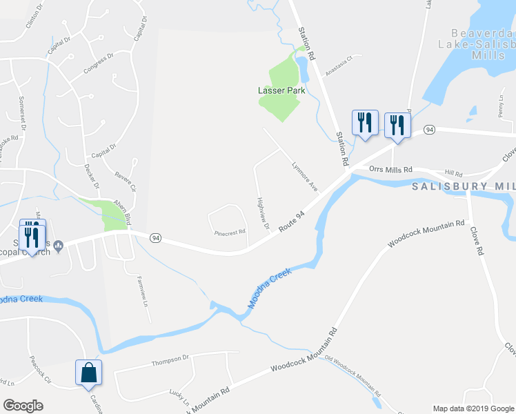 map of restaurants, bars, coffee shops, grocery stores, and more near 17 Highview Drive in Orange County