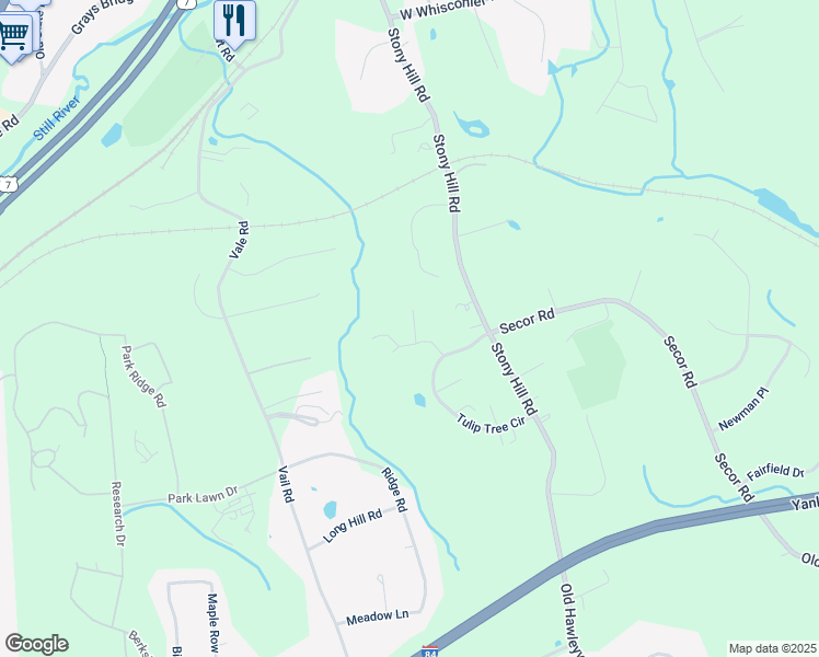 map of restaurants, bars, coffee shops, grocery stores, and more near 87 Heatherwood Drive in Brookfield