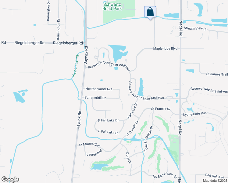 map of restaurants, bars, coffee shops, grocery stores, and more near 34367 Heatherwood Avenue in Avon