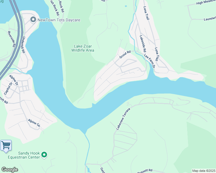 map of restaurants, bars, coffee shops, grocery stores, and more near 245 Lakemere in Southbury