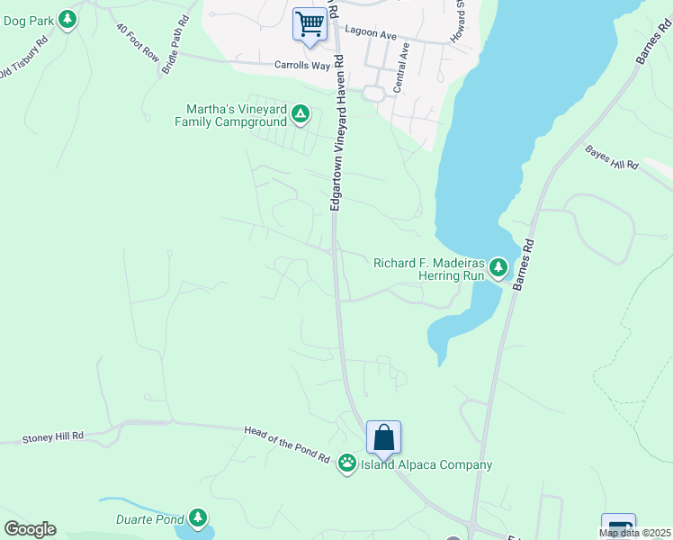 map of restaurants, bars, coffee shops, grocery stores, and more near 223 Edgartown Vineyard Haven Road in Oak Bluffs