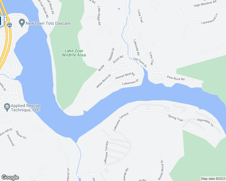 map of restaurants, bars, coffee shops, grocery stores, and more near 205 Lakemere Drive in Southbury