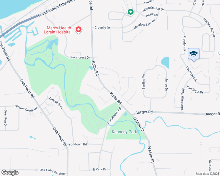 map of restaurants, bars, coffee shops, grocery stores, and more near 4310 Weathervane Drive in Lorain
