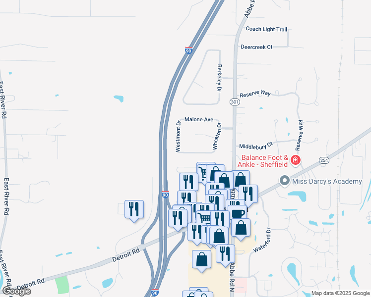 map of restaurants, bars, coffee shops, grocery stores, and more near 5203 Cedarville Avenue in Sheffield