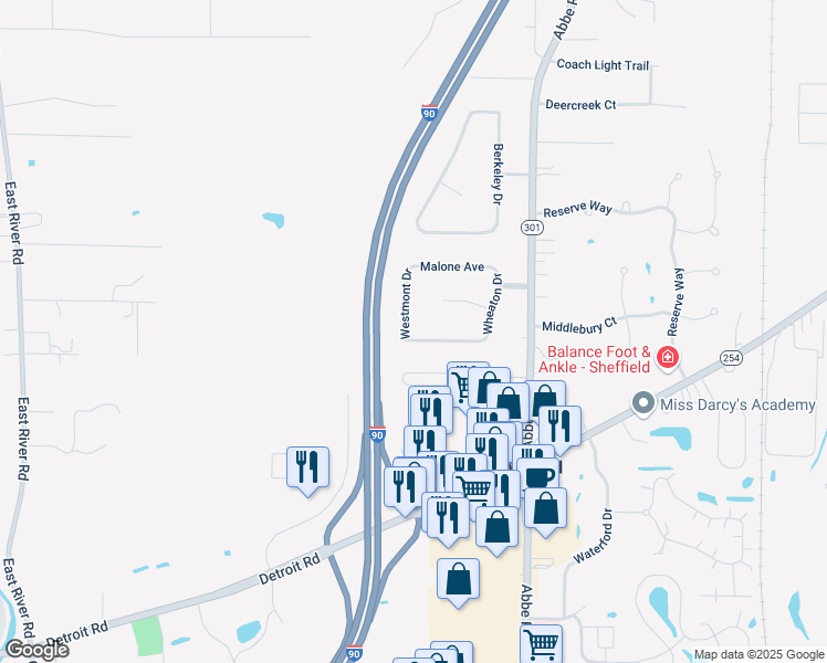 map of restaurants, bars, coffee shops, grocery stores, and more near 5203 Cedarville Avenue in Sheffield