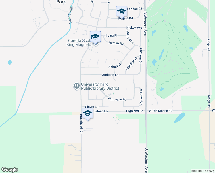 map of restaurants, bars, coffee shops, grocery stores, and more near 596 Farmview Court in University Park