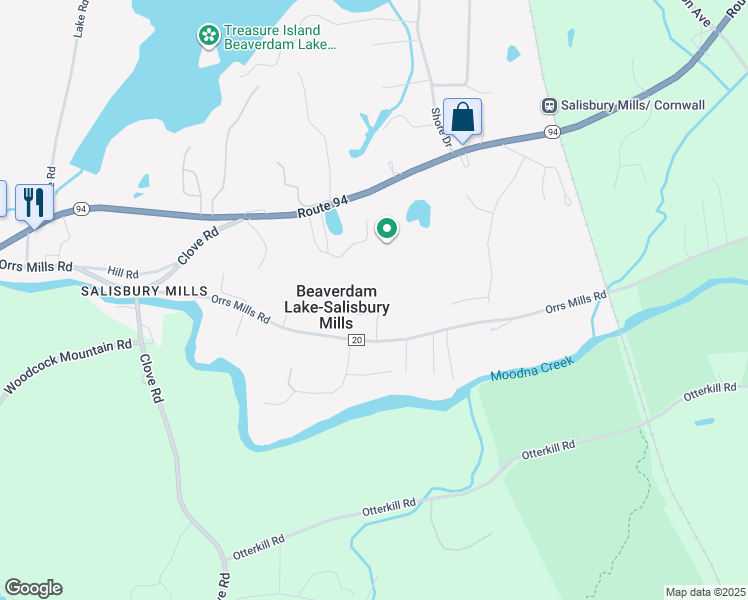 map of restaurants, bars, coffee shops, grocery stores, and more near 10 White Oak Acres in Beaverdam Lake-Salisbury Mills
