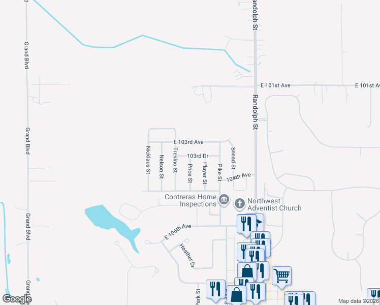 map of restaurants, bars, coffee shops, grocery stores, and more near 7484 103rd Drive in Crown Point