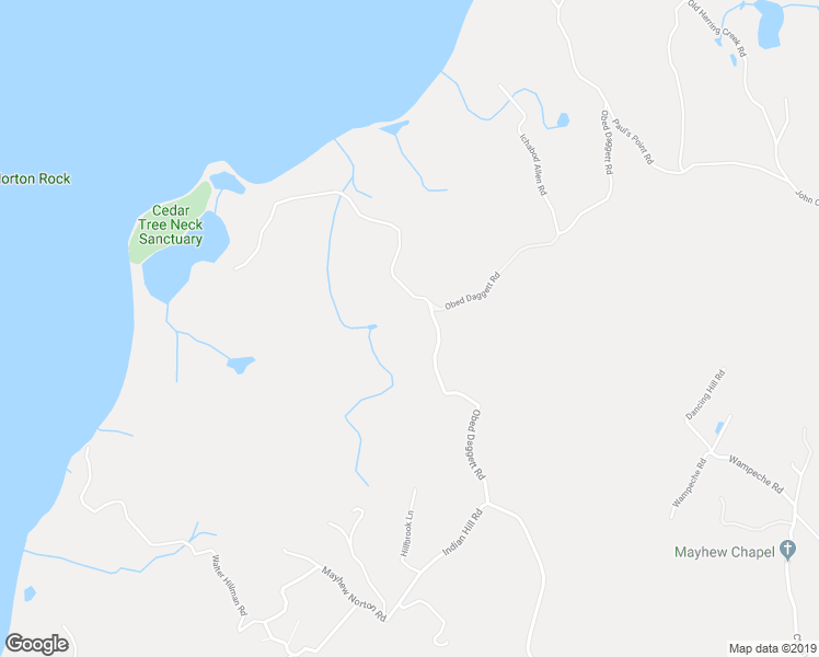 map of restaurants, bars, coffee shops, grocery stores, and more near 80 Obed Daggett Road in West Tisbury