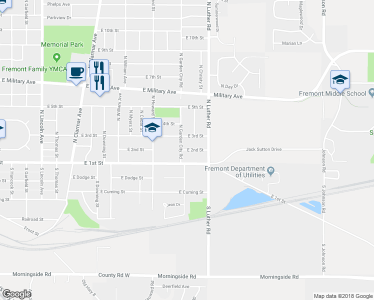 map of restaurants, bars, coffee shops, grocery stores, and more near 2425 East 2nd Street in Fremont
