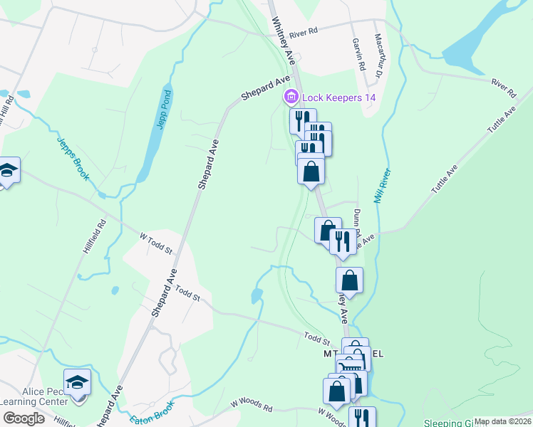map of restaurants, bars, coffee shops, grocery stores, and more near in New Haven