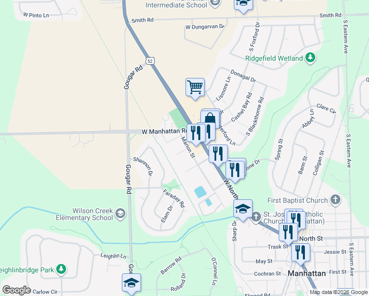 map of restaurants, bars, coffee shops, grocery stores, and more near 350 Marion Street in Manhattan
